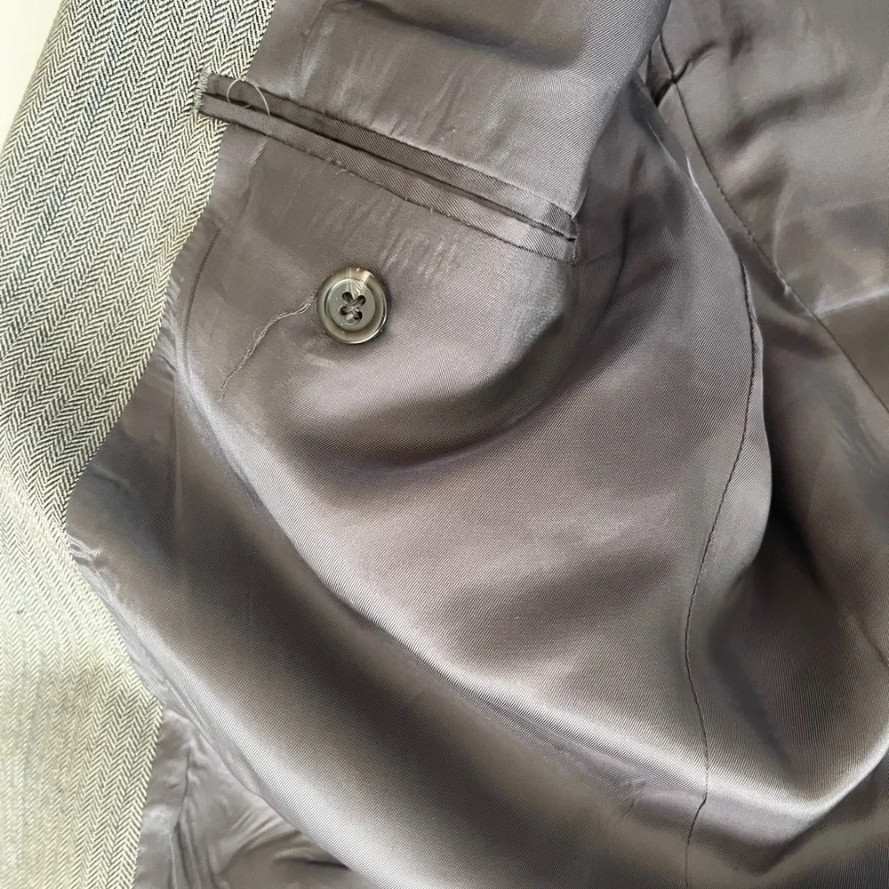Chaps Mens Blazer Sport Coat Two Button Jacket Mens Size 40R Casual‎ Suits Grey
